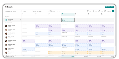 Screenshot of Payworks Scheduler.