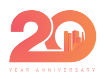 Payworks 20th anniversary logo. 