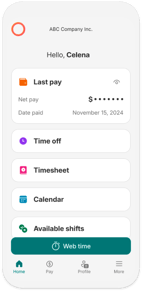 A screenshot of the Payworks Self Service App.