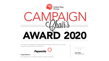 Campaign Chair's Award 2020.