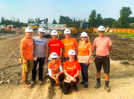 Seven Payworks staff at a construction site.