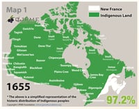A series of map graphics demonstrating progressive Indigenous dispossession.