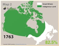 A series of map graphics demonstrating progressive Indigenous dispossession.