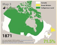 A series of map graphics demonstrating progressive Indigenous dispossession.
