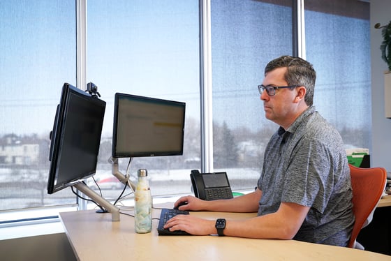 Michael Penman at a computer.