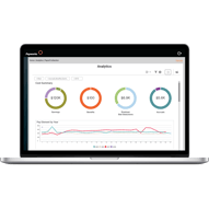 A laptop featuring Payworks Analytics Dashboard.