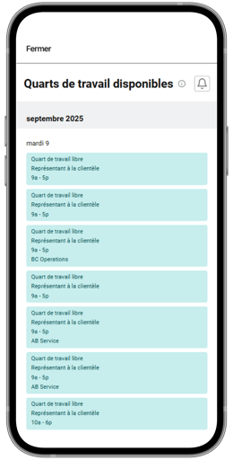 Prendre des quarts de travail est rapide et facile dans l’application Libre-service de Payworks!