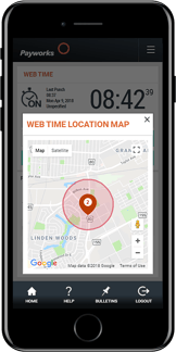 Web Time and Web Time with GPS locations on a mobile phone.