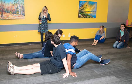 Inuit Games, instructed by Kelly Fraser from Sanikiluaq, Nunavut.