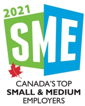 Canada's Top Small & Medium Employers logo that says "2021 SME" with a little maple leaf.