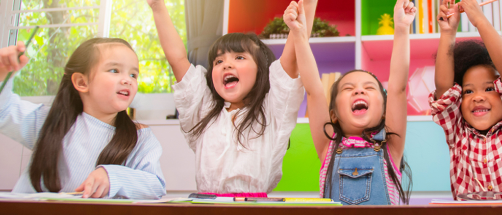 Children cheering.