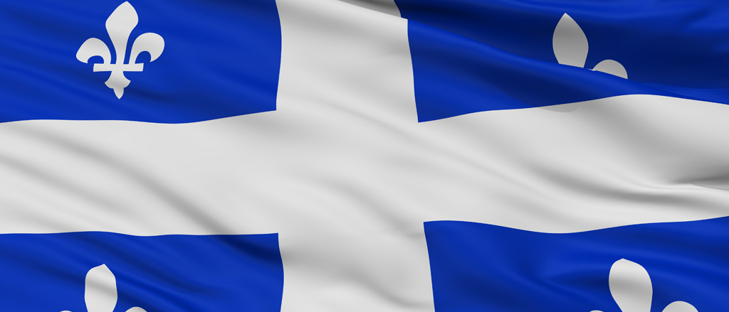 The provincial flag for Québec accompanied by text that reads, “the legislation you need to know for la Fete nationale du Québec”.  