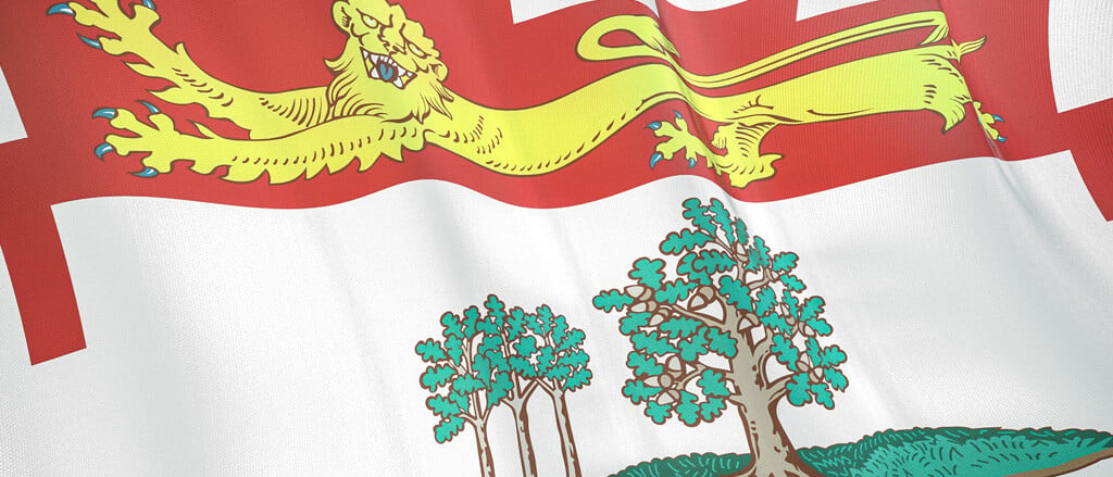 The provincial flag for PEI accompanied by text that reads, “Prince Edward Island businesses: guidance on local payroll legislation”. 