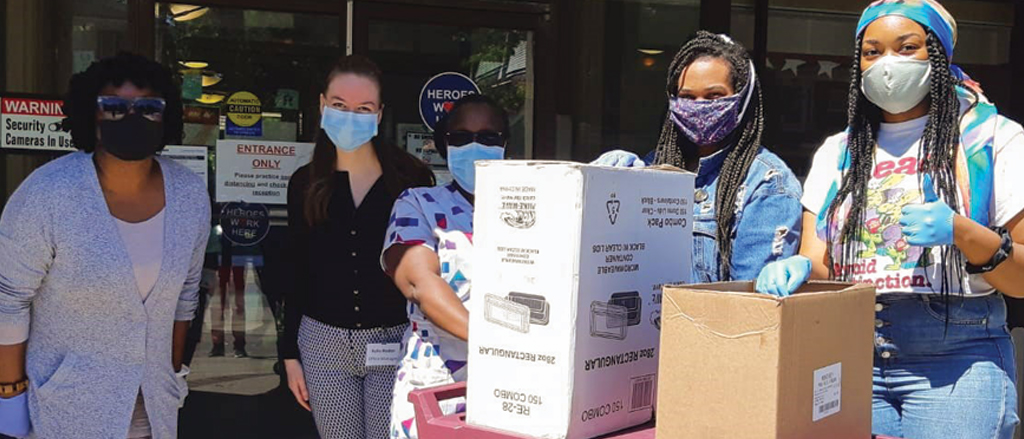 Delivering food to front-line workers in Toronto. 